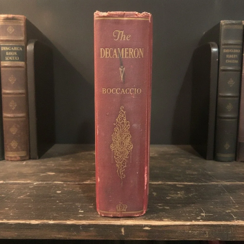 The Decameron Giovanni Boccaccio John Payne Crown Press Vintage Red Hardcover